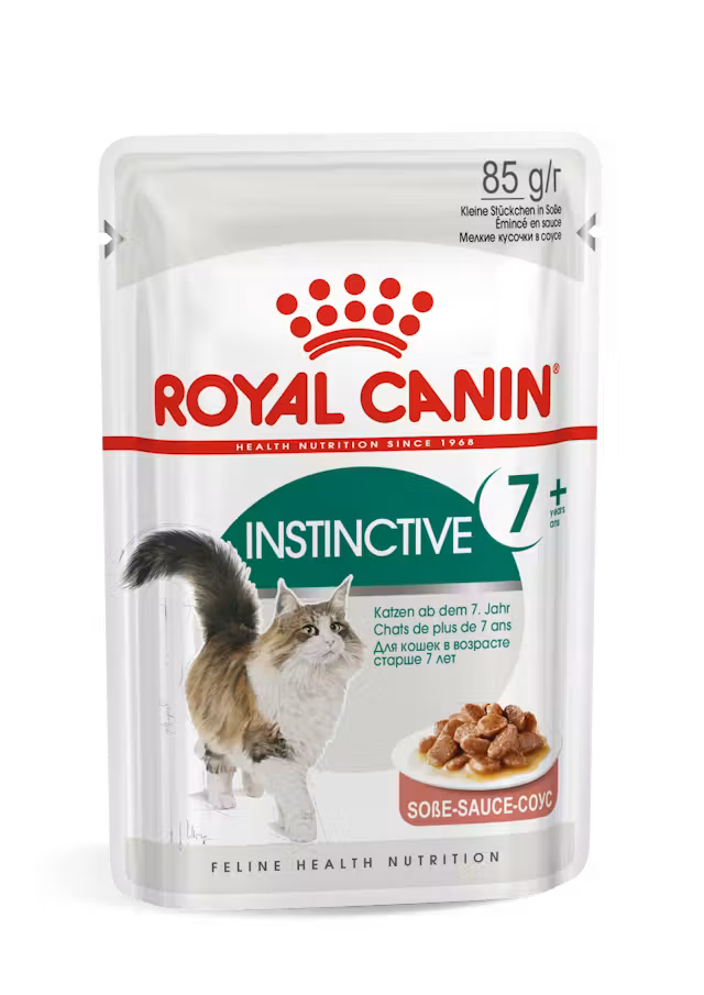 Royal Canin Instinctive 7+ Gravy – Hrană umedă pentru pisici adulte, 12x85g