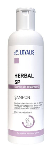 Sampon antiparazitar Loyalis Herbal SP cu Piretrine Naturale, Câini și Pisici, 200 ml