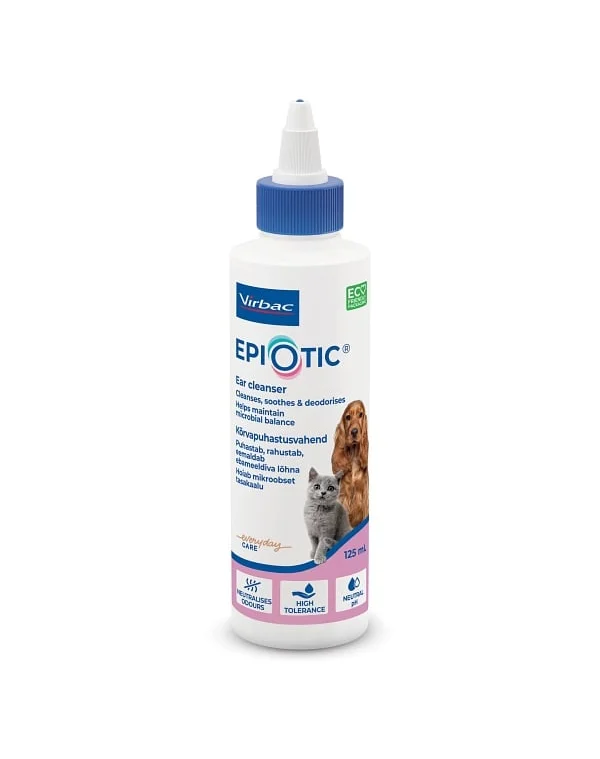 Solutie pentru igiena auriculara caini si pisici Virbac Epi Otic 125 ml – Curatare delicata si eliminare cerumen