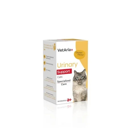 VetAria+ Urinary Support Cats, Gel Oral pentru Sănătatea Tractului Urinar la Pisici, 30 ml (include seringă dozatoare)