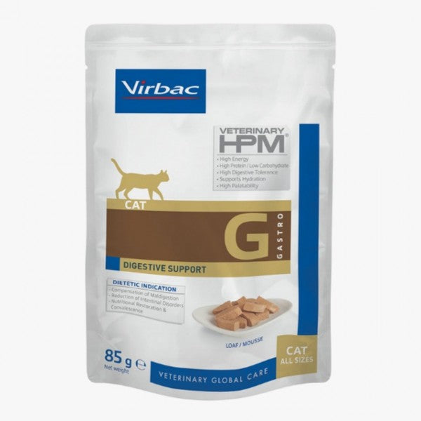 Virbac HPM Cat Digestive Support Mousse – Hrană umedă dietetică gastrointestinala pentru pisici, 85 g