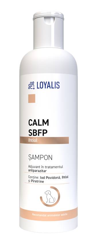 Șampon Calmant Loyalis Calm SBFP cu Ihtiol și Povidonă de Iod, pentru Câini, 200 ml